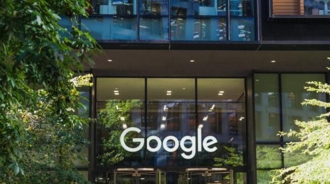 Google logo on office building
