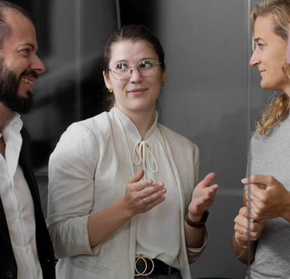 Normative employees talking