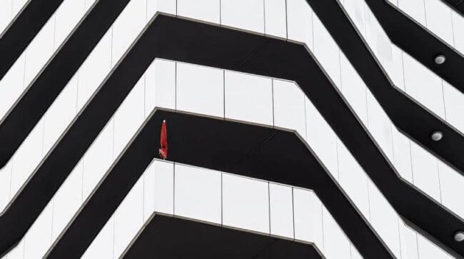 Modern building with balconies