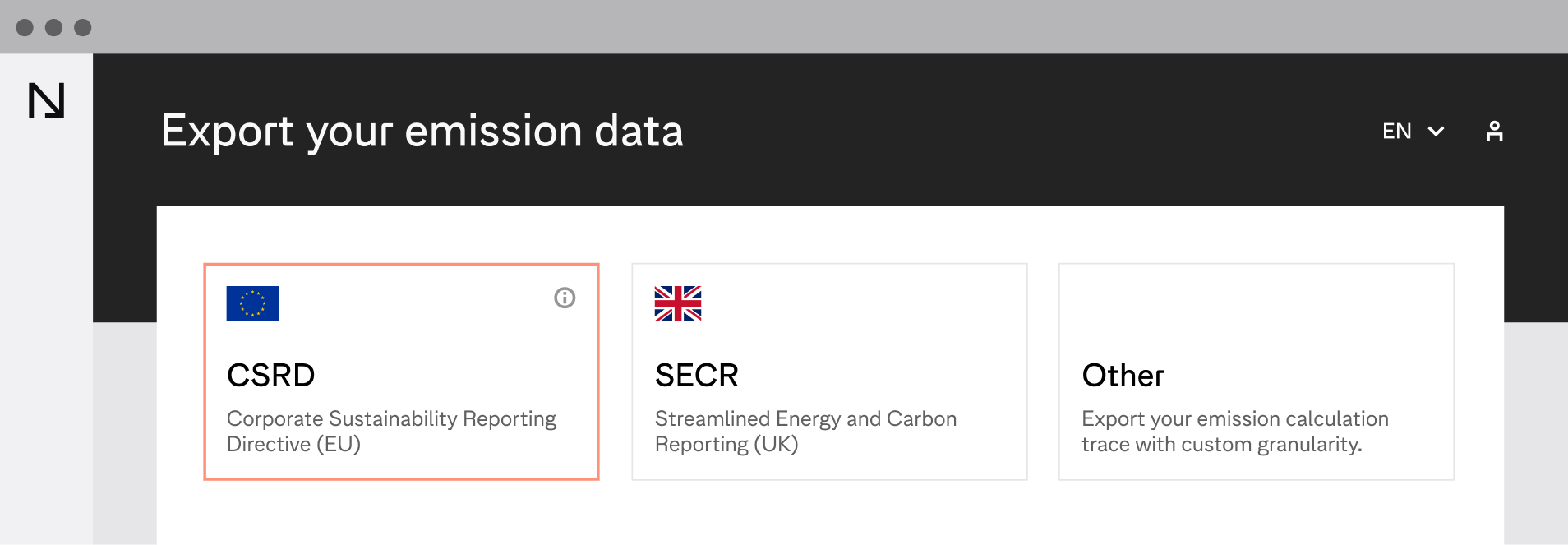 Reporting options - CSRD SECR